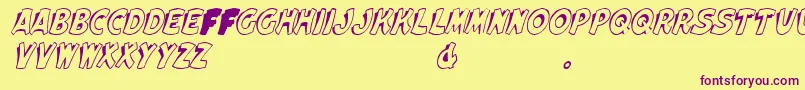 ElwoodItalic Font – Purple Fonts on Yellow Background