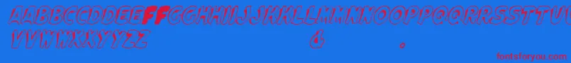 ElwoodItalic Font – Red Fonts on Blue Background