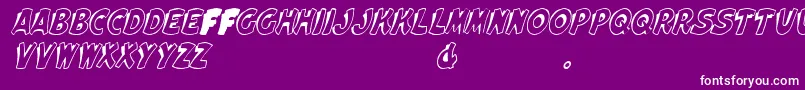 ElwoodItalic-Schriftart – Weiße Schriften auf violettem Hintergrund