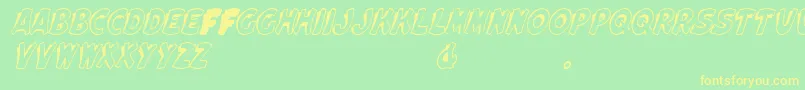 ElwoodItalic Font – Yellow Fonts on Green Background