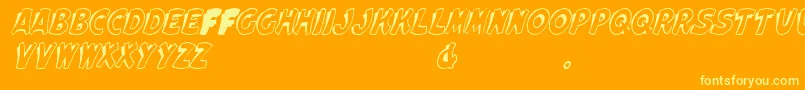ElwoodItalic-fontti – keltaiset fontit oranssilla taustalla