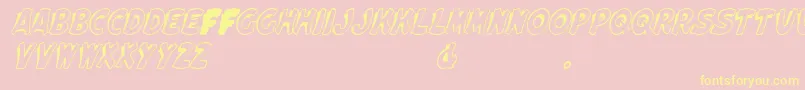 ElwoodItalic Font – Yellow Fonts on Pink Background