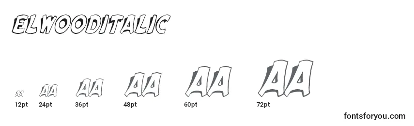 ElwoodItalic Font Sizes