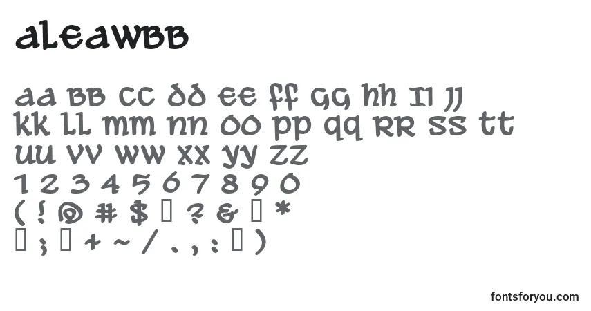 A fonte Aleawbb – alfabeto, números, caracteres especiais