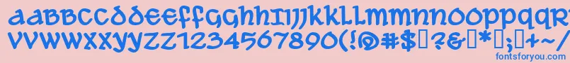 Aleawbb Font – Blue Fonts on Pink Background