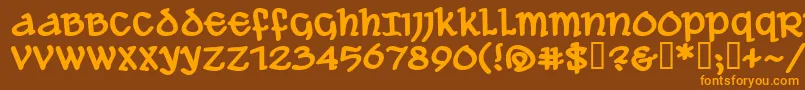 Aleawbb Font – Orange Fonts on Brown Background