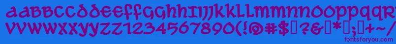 Aleawbb Font – Purple Fonts on Blue Background