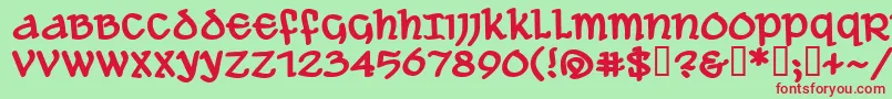 Aleawbb Font – Red Fonts on Green Background