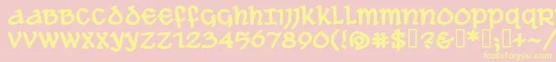 Aleawbb Font – Yellow Fonts on Pink Background