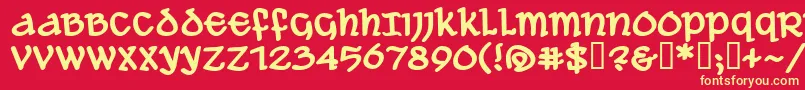 Aleawbb Font – Yellow Fonts on Red Background