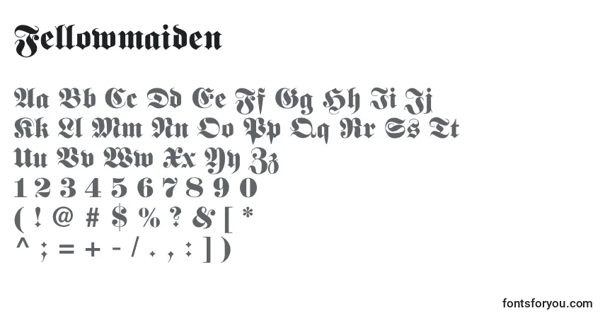 A fonte Fellowmaiden – alfabeto, números, caracteres especiais