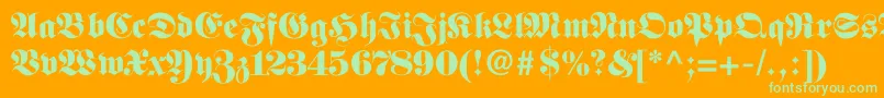 Fellowmaiden Font – Green Fonts on Orange Background