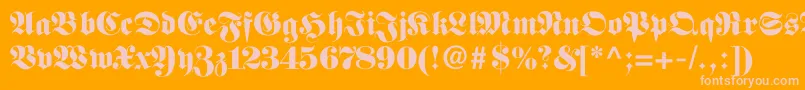 Fellowmaiden Font – Pink Fonts on Orange Background