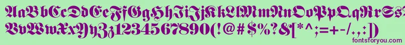 Fellowmaiden Font – Purple Fonts on Green Background