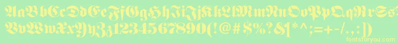 Fellowmaiden Font – Yellow Fonts on Green Background