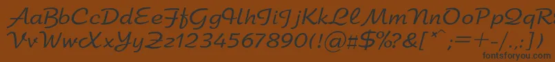 Czcionka Arbat – czarne czcionki na brązowym tle