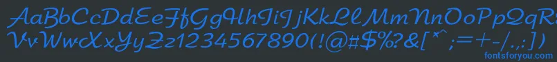 Arbat Font – Blue Fonts on Black Background