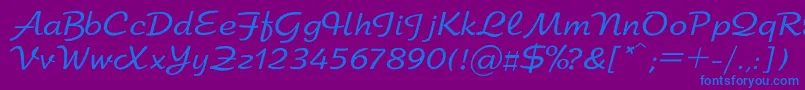 Arbat-fontti – siniset fontit violetilla taustalla