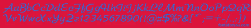 Czcionka Arbat – niebieskie czcionki na czerwonym tle