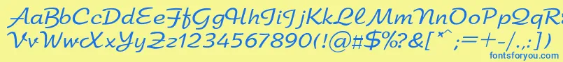 Arbat Font – Blue Fonts on Yellow Background