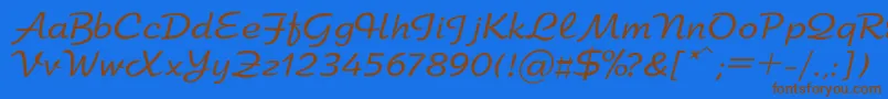 Arbat Font – Brown Fonts on Blue Background