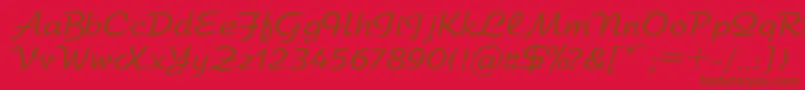 Arbat-Schriftart – Braune Schriften auf rotem Hintergrund