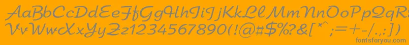 Czcionka Arbat – szare czcionki na pomarańczowym tle