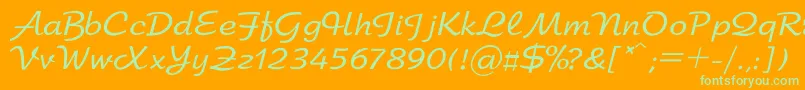 Arbat Font – Green Fonts on Orange Background