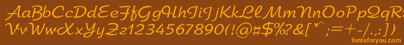 Arbat Font – Orange Fonts on Brown Background