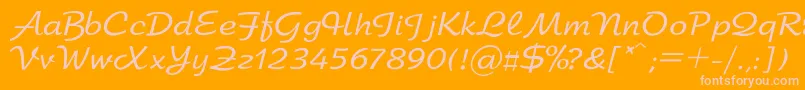 Arbat Font – Pink Fonts on Orange Background