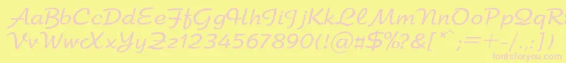 Arbat Font – Pink Fonts on Yellow Background