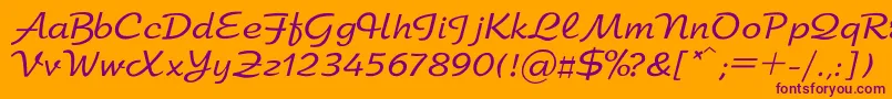 Шрифт Arbat – фиолетовые шрифты на оранжевом фоне