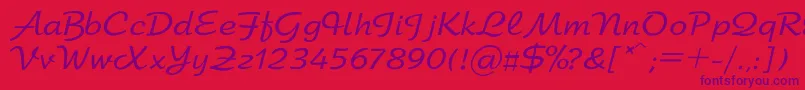 Arbat Font – Purple Fonts on Red Background