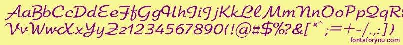 Arbat-Schriftart – Violette Schriften auf gelbem Hintergrund