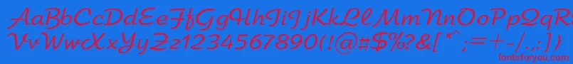 Arbat Font – Red Fonts on Blue Background