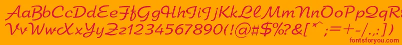 Arbat Font – Red Fonts on Orange Background
