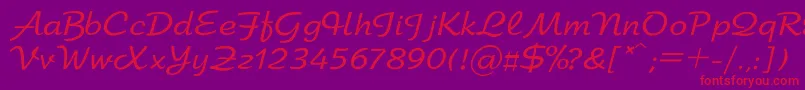 Arbat-fontti – punaiset fontit violetilla taustalla