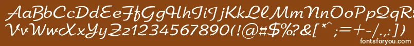 Arbat-fontti – valkoiset fontit ruskealla taustalla