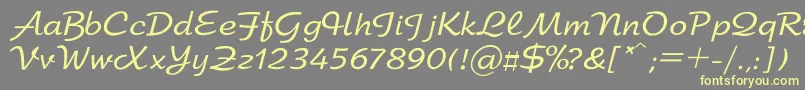 Czcionka Arbat – żółte czcionki na szarym tle