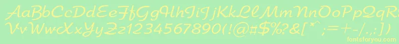 Arbat-fontti – keltaiset fontit vihreällä taustalla