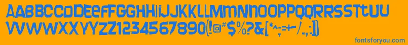 Screengemgaunt Font – Blue Fonts on Orange Background