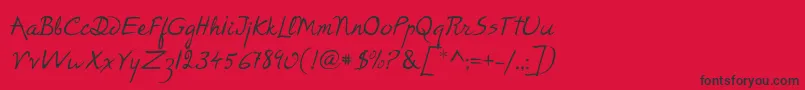 P22RodinRegular Font – Black Fonts on Red Background