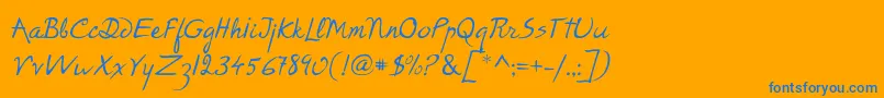 P22RodinRegular Font – Blue Fonts on Orange Background