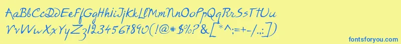 P22RodinRegular Font – Blue Fonts on Yellow Background