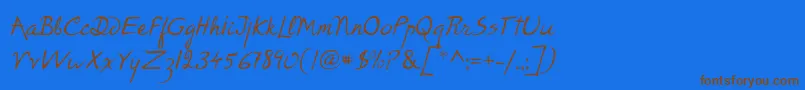 P22RodinRegular Font – Brown Fonts on Blue Background