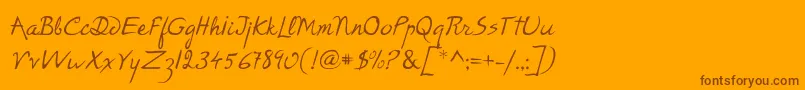 P22RodinRegular Font – Brown Fonts on Orange Background