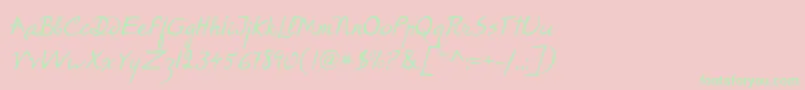 P22RodinRegular Font – Green Fonts on Pink Background