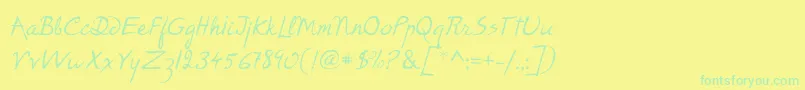 P22RodinRegular Font – Green Fonts on Yellow Background