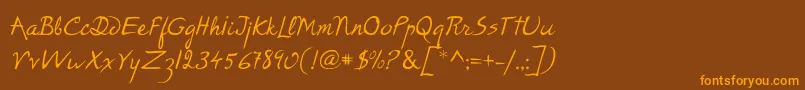 P22RodinRegular Font – Orange Fonts on Brown Background