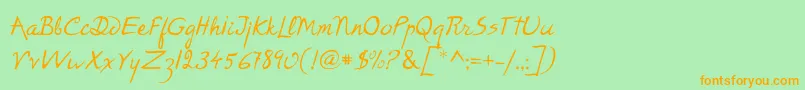 P22RodinRegular Font – Orange Fonts on Green Background